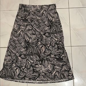 Rachel Zoe Black and White Swirl A-Line Skirt